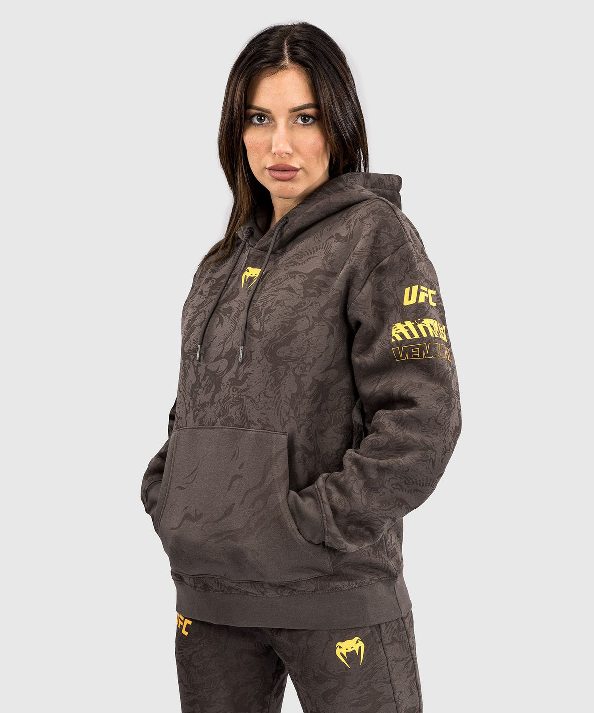 UFC Fusion by Venum Fight Week Women's Pullover Hoodie - Earthen Brown