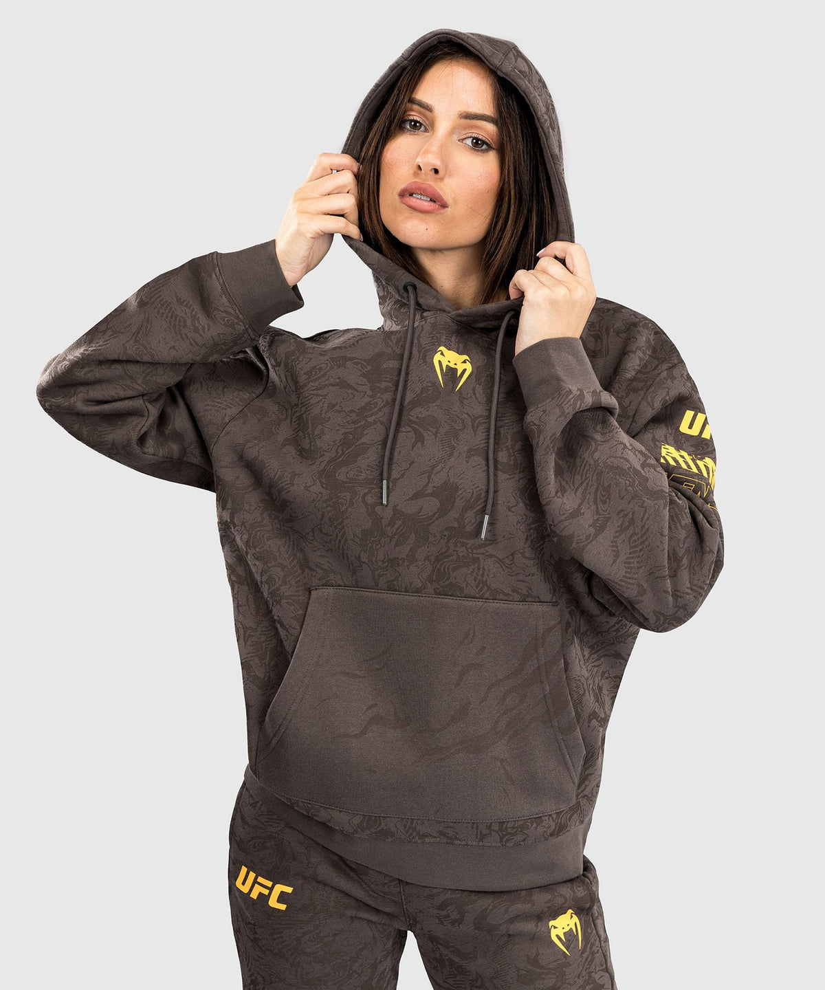 UFC Fusion by Venum Fight Week Women's Pullover Hoodie - Earthen Brown
