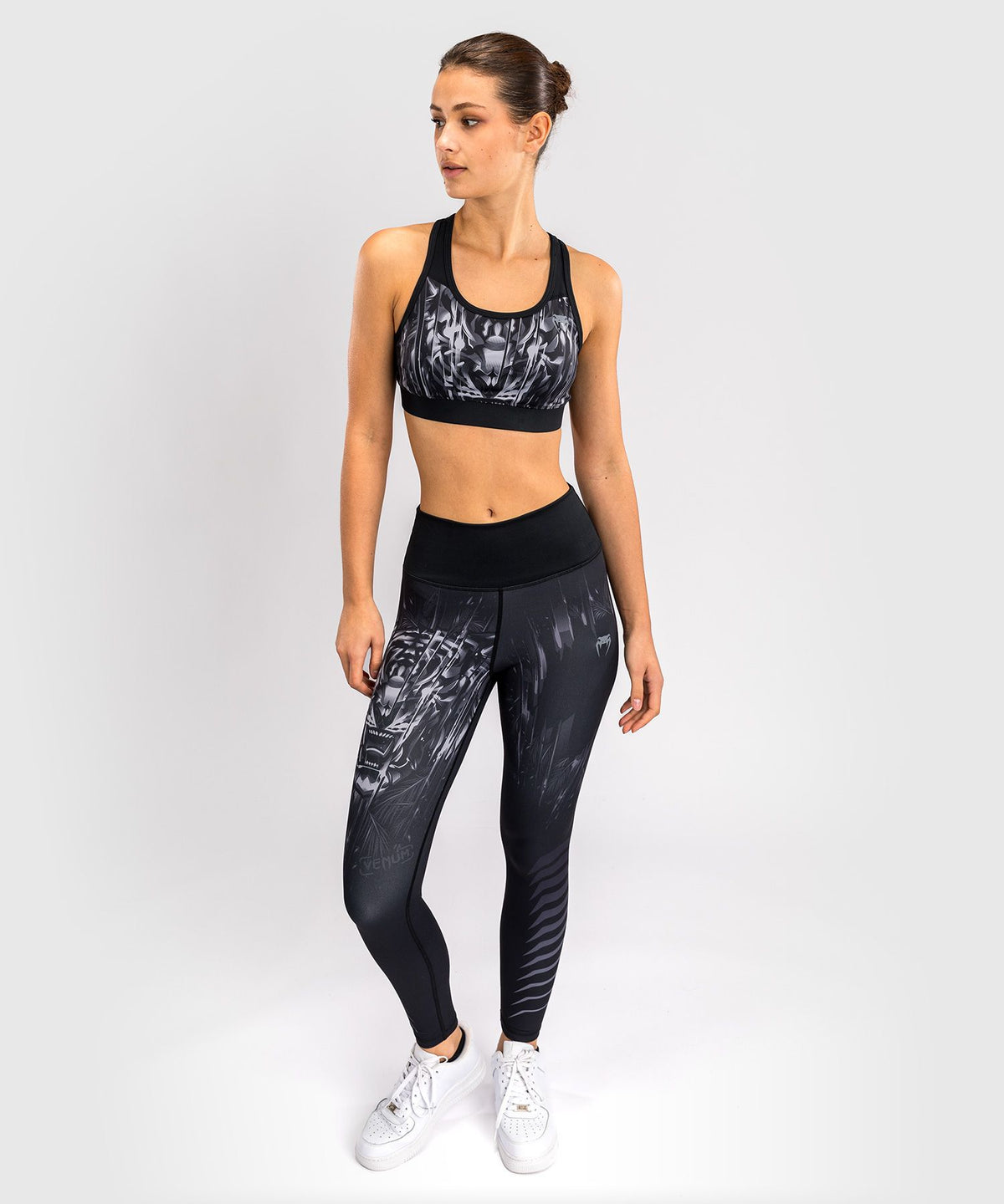 Venum Tiger Women's Sports Bra - Black/Silver