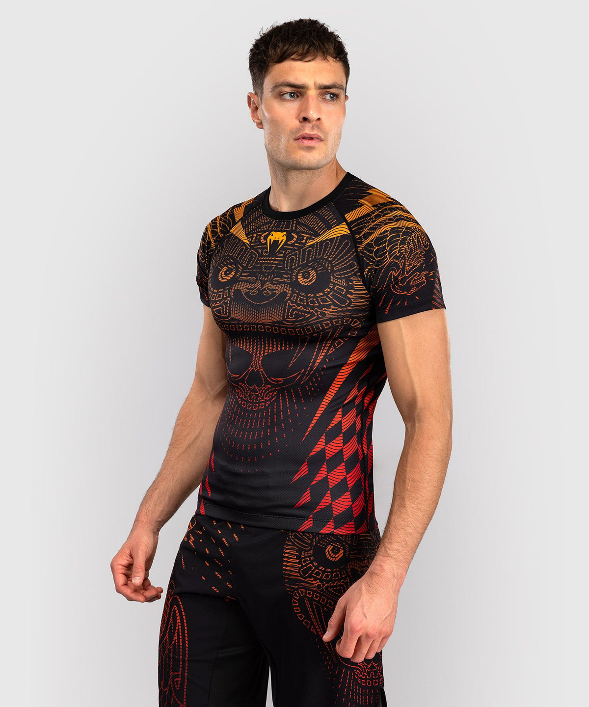 Venum Quetzal Fury Short Sleeve Rashguard - Black/Fury Red/ Tangerine