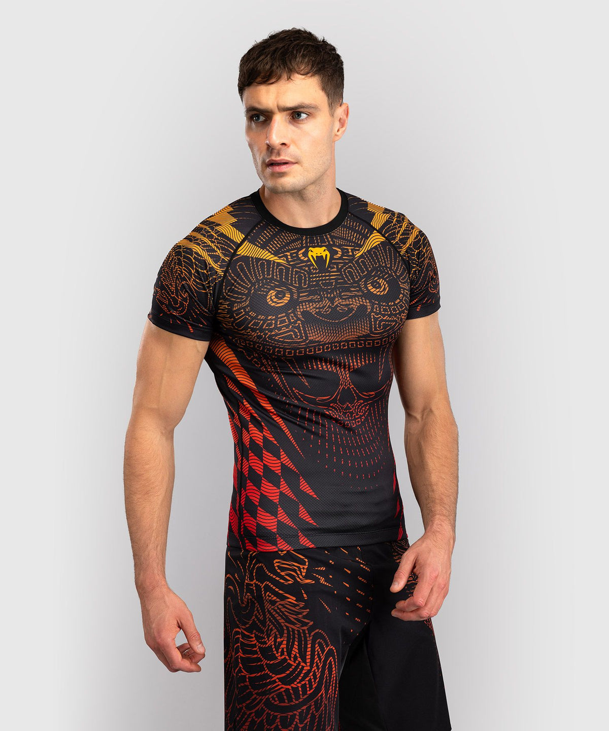 Venum Quetzal Fury Short Sleeve Rashguard - Black/Fury Red/ Tangerine