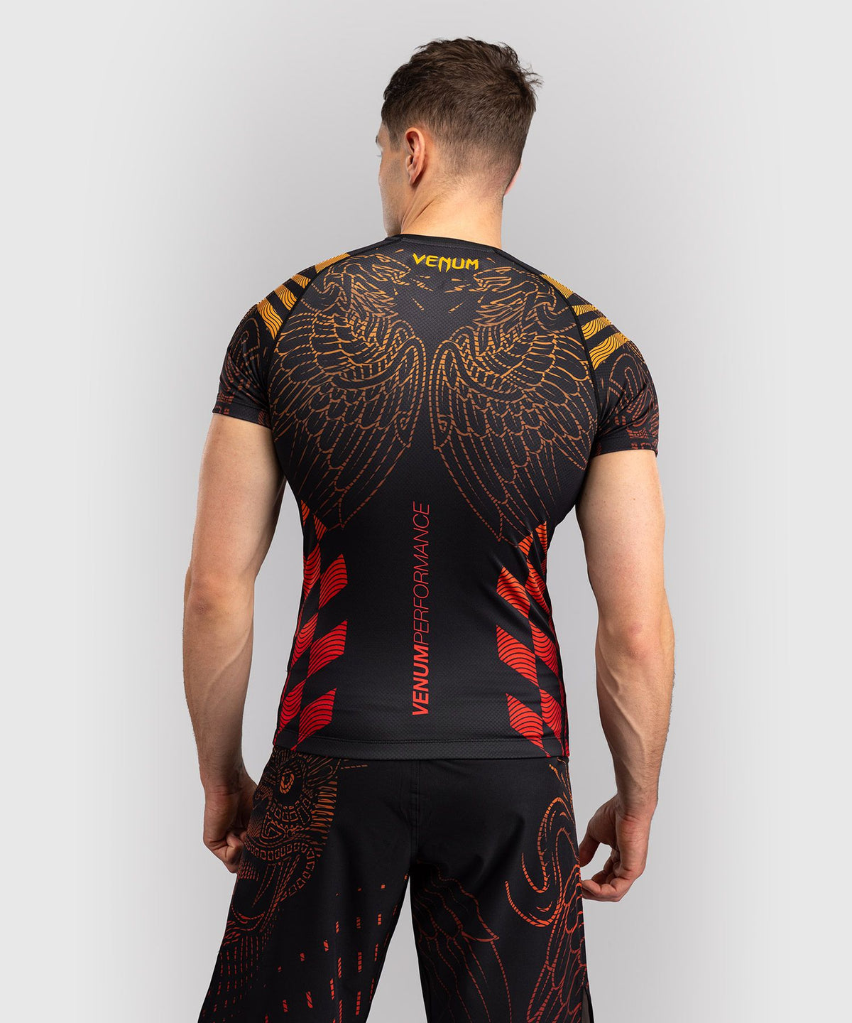 Venum Quetzal Fury Short Sleeve Rashguard - Black/Fury Red/ Tangerine