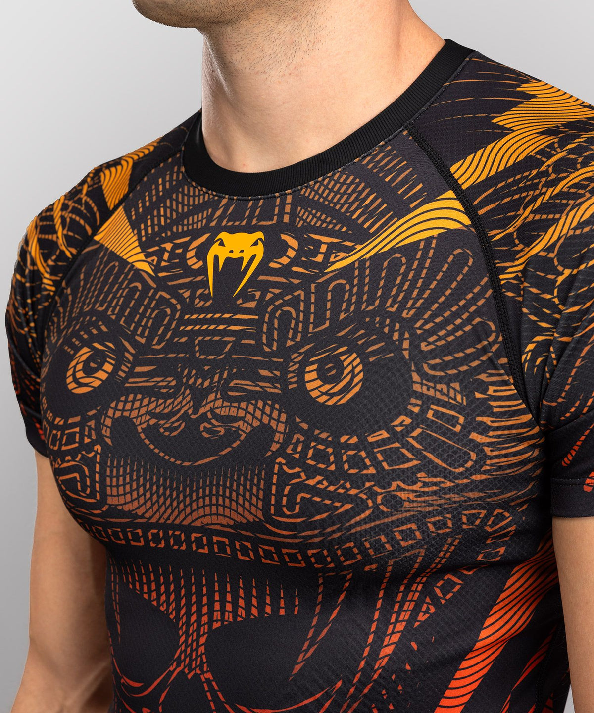 Venum Quetzal Fury Short Sleeve Rashguard - Black/Fury Red/ Tangerine