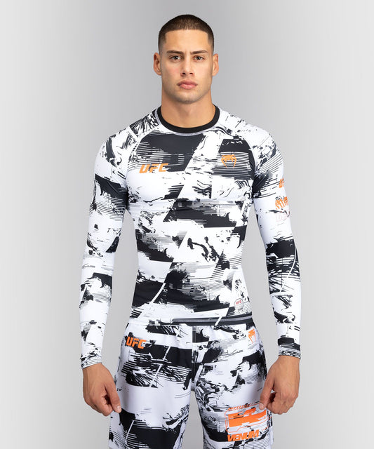 Men's UFC Zenith by Venum White Authentic Fight Week Performance Long Sleeve Rashguard
